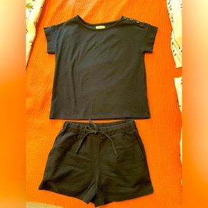 Madewell Gauze Popover Set, XS, Black